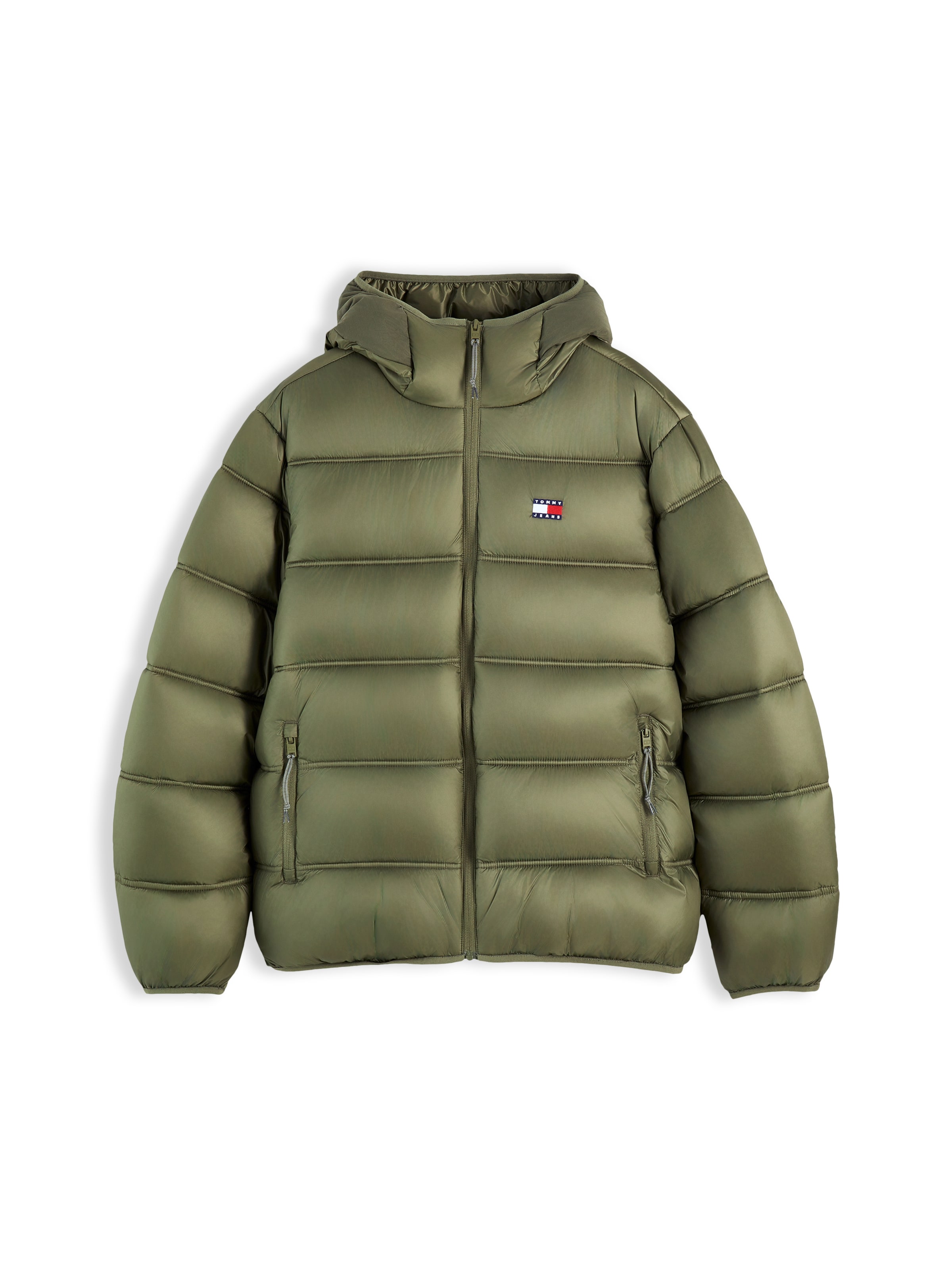 Tommy Jeans Zimska jakna | zelena barva: sprednja stran