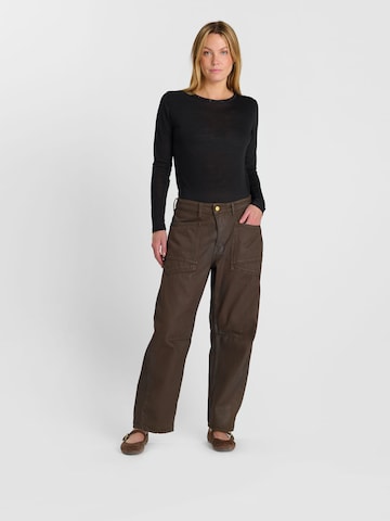 Le Temps Des Cerises Loosefit Jeans in Bruin: voorkant