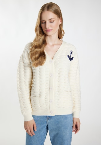 Cardigan DreiMaster Maritim en blanc : devant