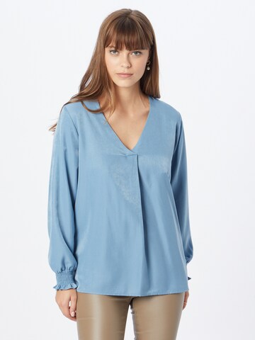 Cream Blouse 'Feng' in Blue: front