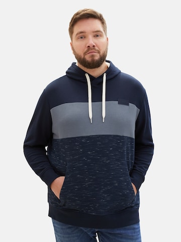 Sweat-shirt TOM TAILOR Men + en bleu : devant