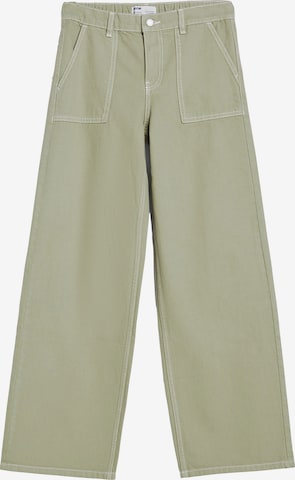Bershka Zvonové kalhoty Džíny – zelená: přední strana