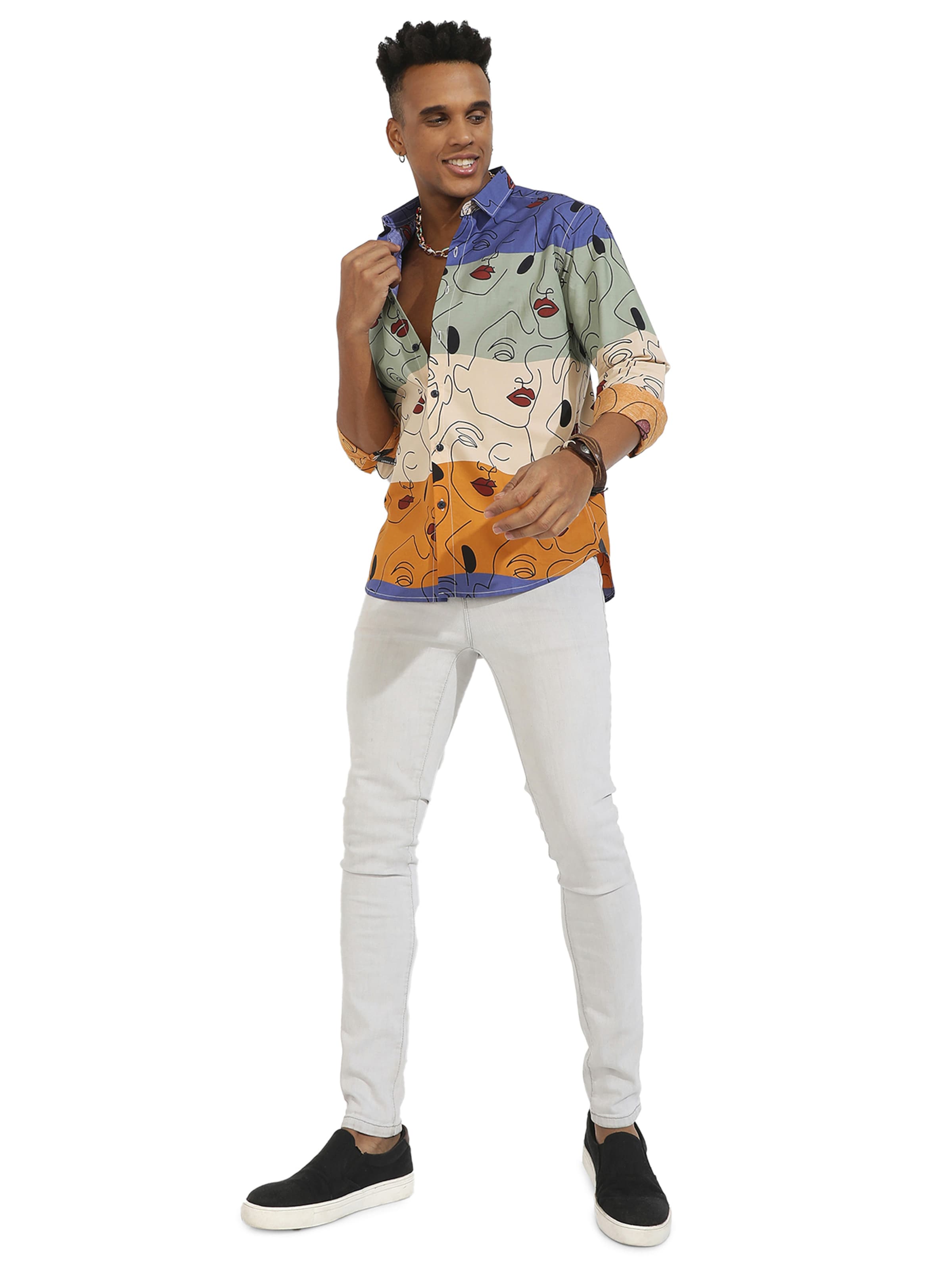 Campus Sutra Regular fit Button Up Shirt ' Major ' in Mixed colours