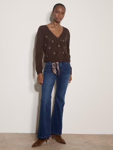 Apricot Knitted costume cardigan ' ' in Brown