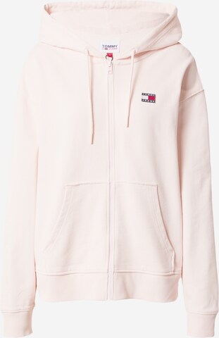 Tommy Jeans Sweat jacket in Pink: front