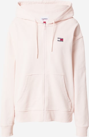 Tommy Jeans Zip-Up Hoodie in Pink: front