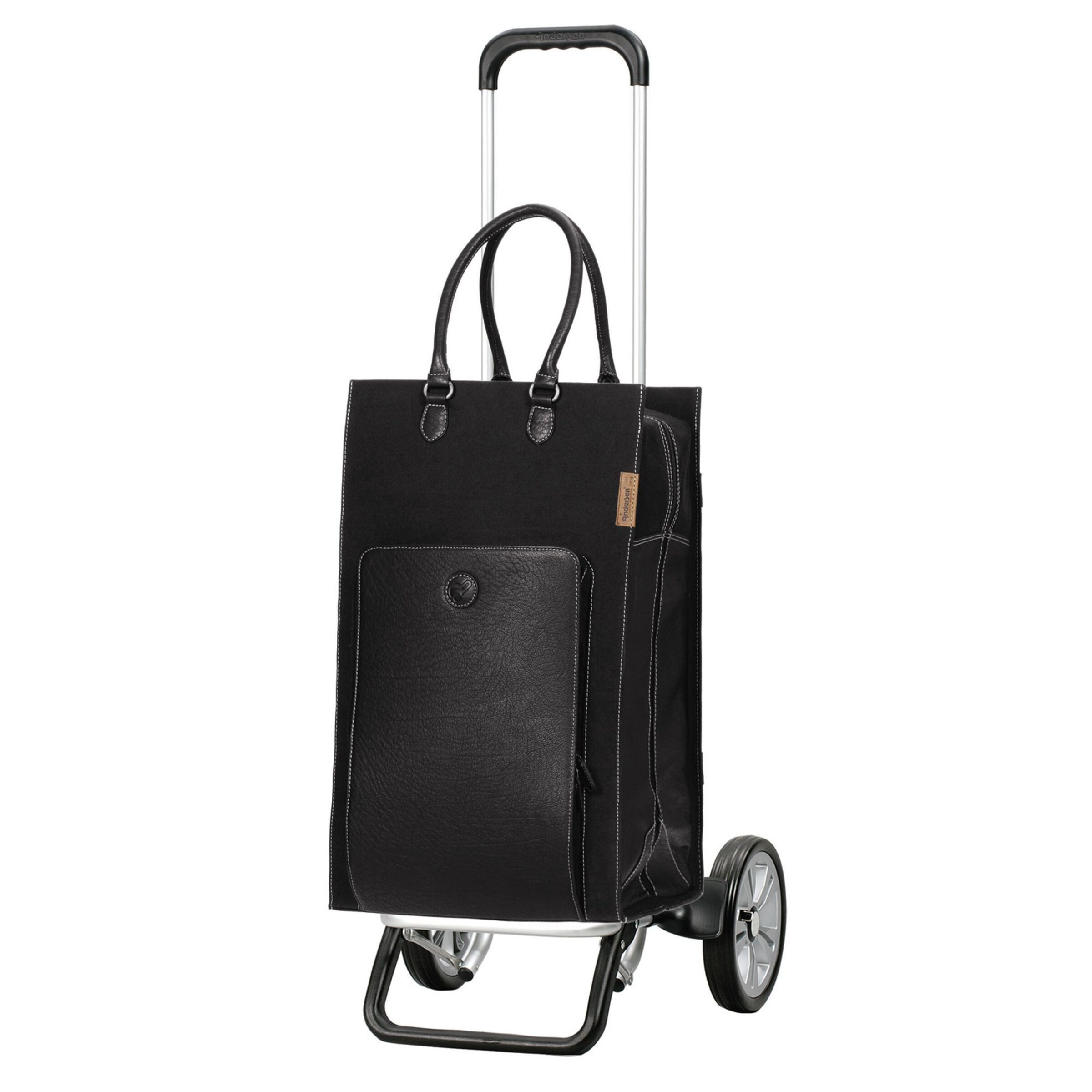 Andersen Shopper Trolley 'Charu' in Zwart: voorkant