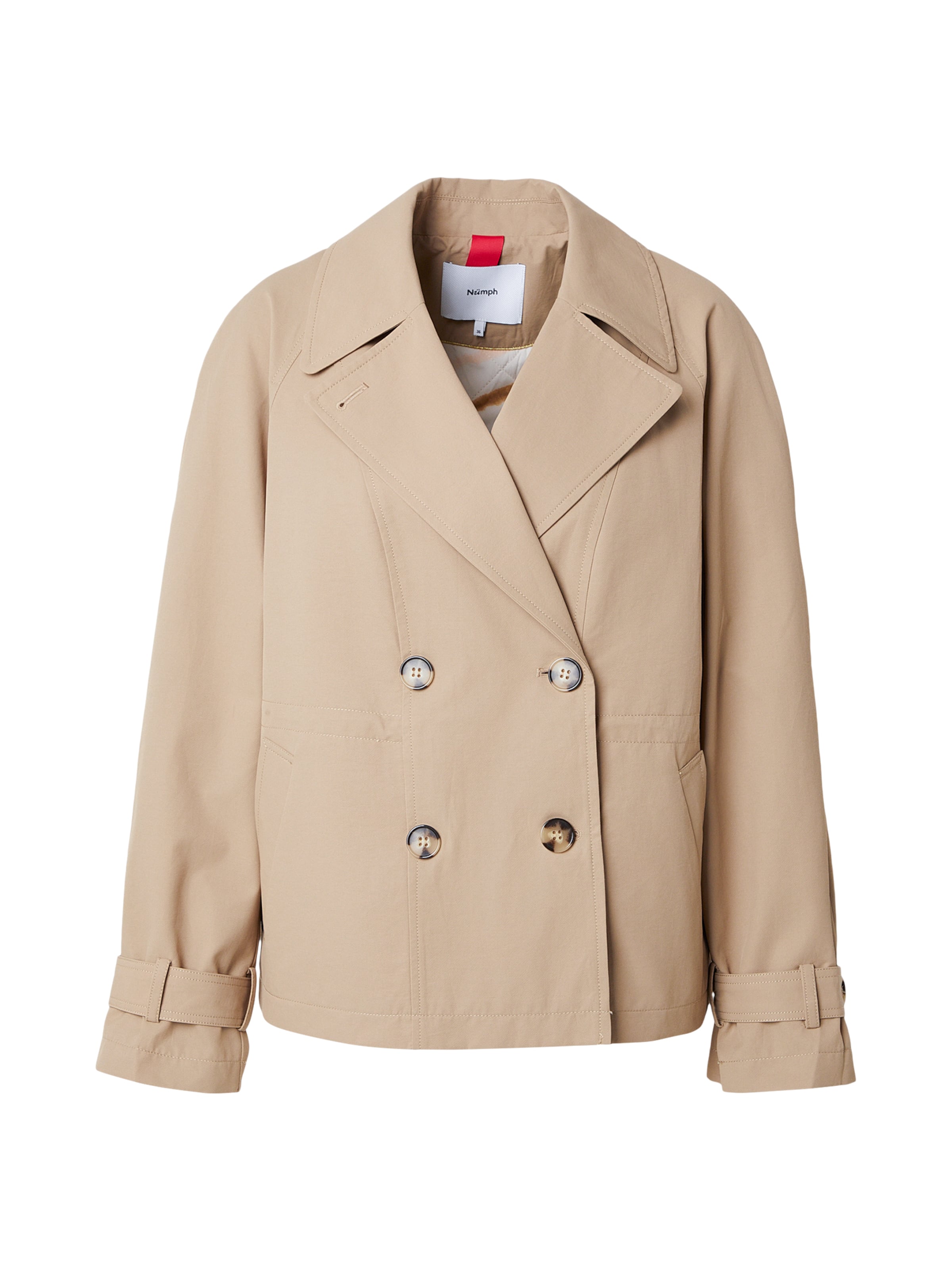 Palton de primăvară-toamnă 'NUFLORIAN' de la NÜMPH pe bej: față