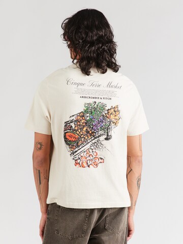 T-Shirt Abercrombie & Fitch en beige : devant