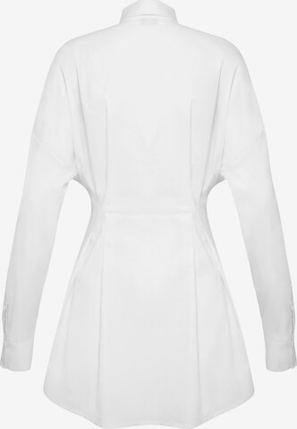 OW Collection Košilové šaty 'ELLA' – bílá