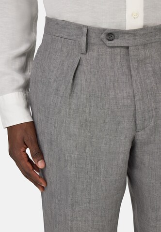 Boggi Milano Slim fit Pleat-front trousers in Grey