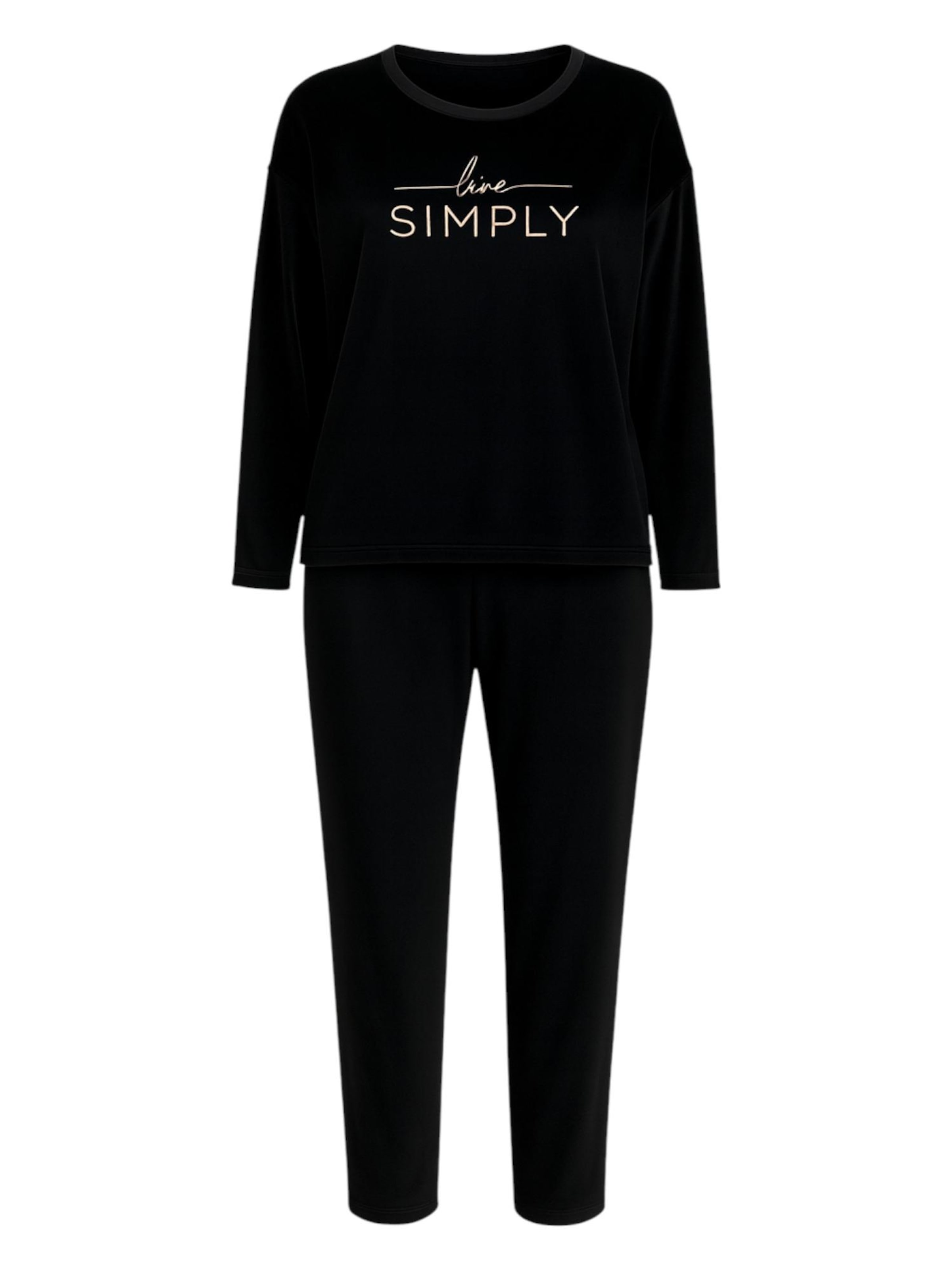 fashionshowcase Pyjamas 'VelvetDream' i sort: forside