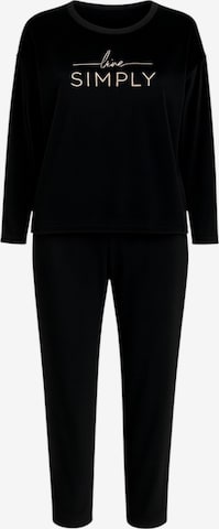 fashionshowcase Pyjama 'VelvetDream' in Schwarz: Vorderseite