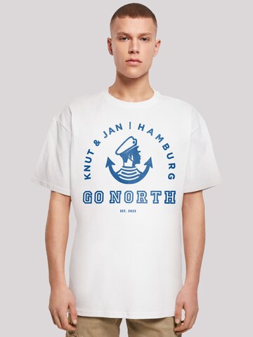 Knut \'Go North ABOUT Jan | F4NT4STIC & Knut Hamburg\' Jan Logo Weiß in T-Shirt & YOU Hamburg