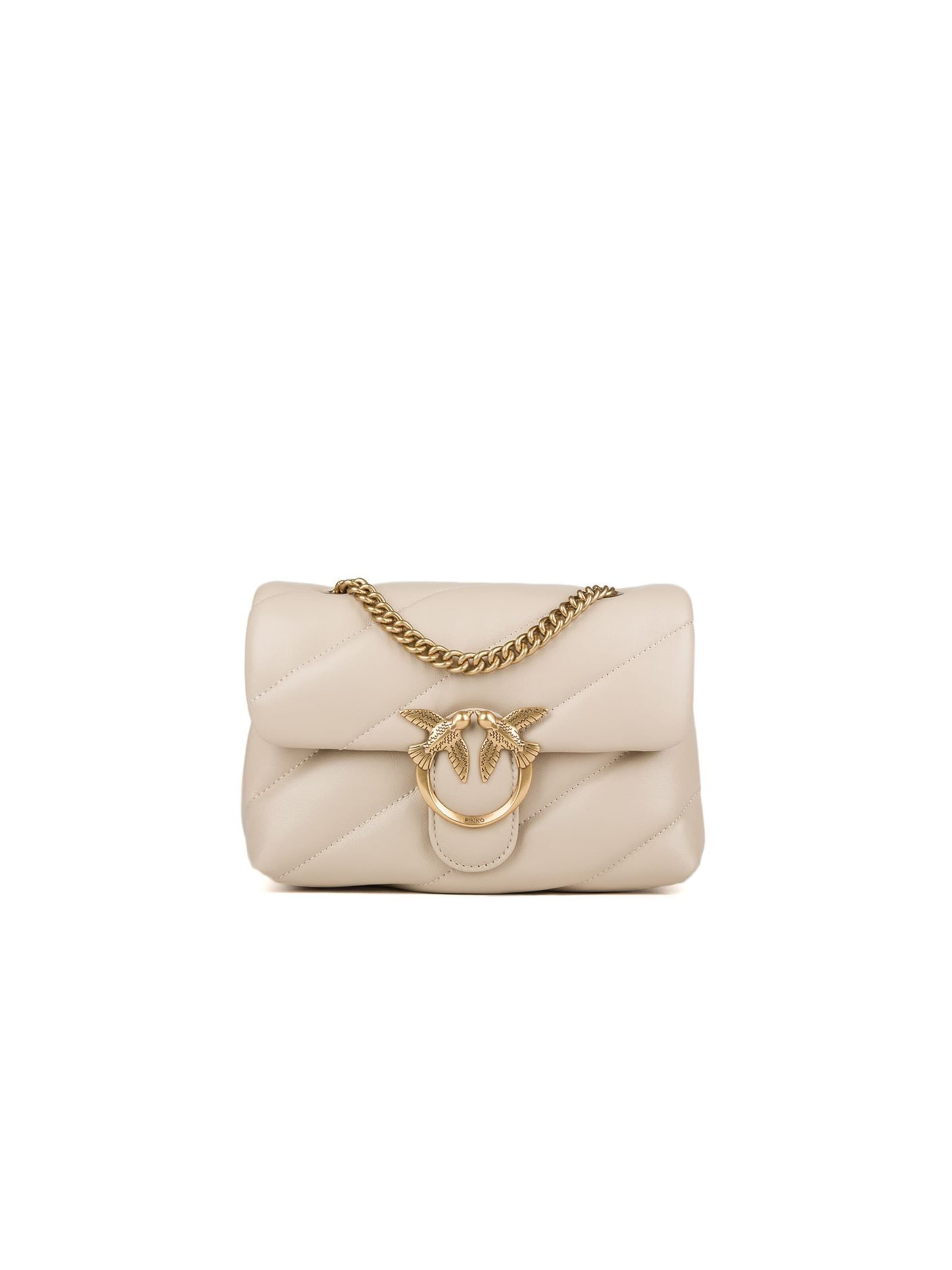 PINKO Schoudertas 'Mini Love Puff Crossbody Bag' in Beige: voorkant