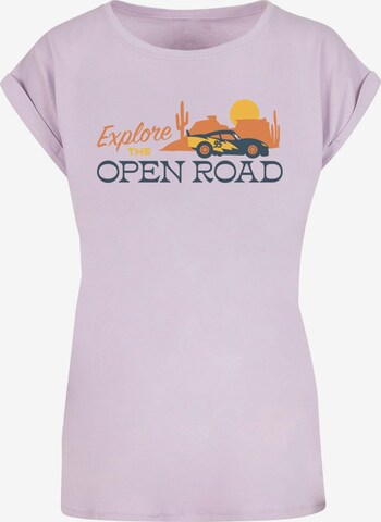ABSOLUTE CULT T-Shirt 'Cars - Explore The Open Road' in Lila: predná strana