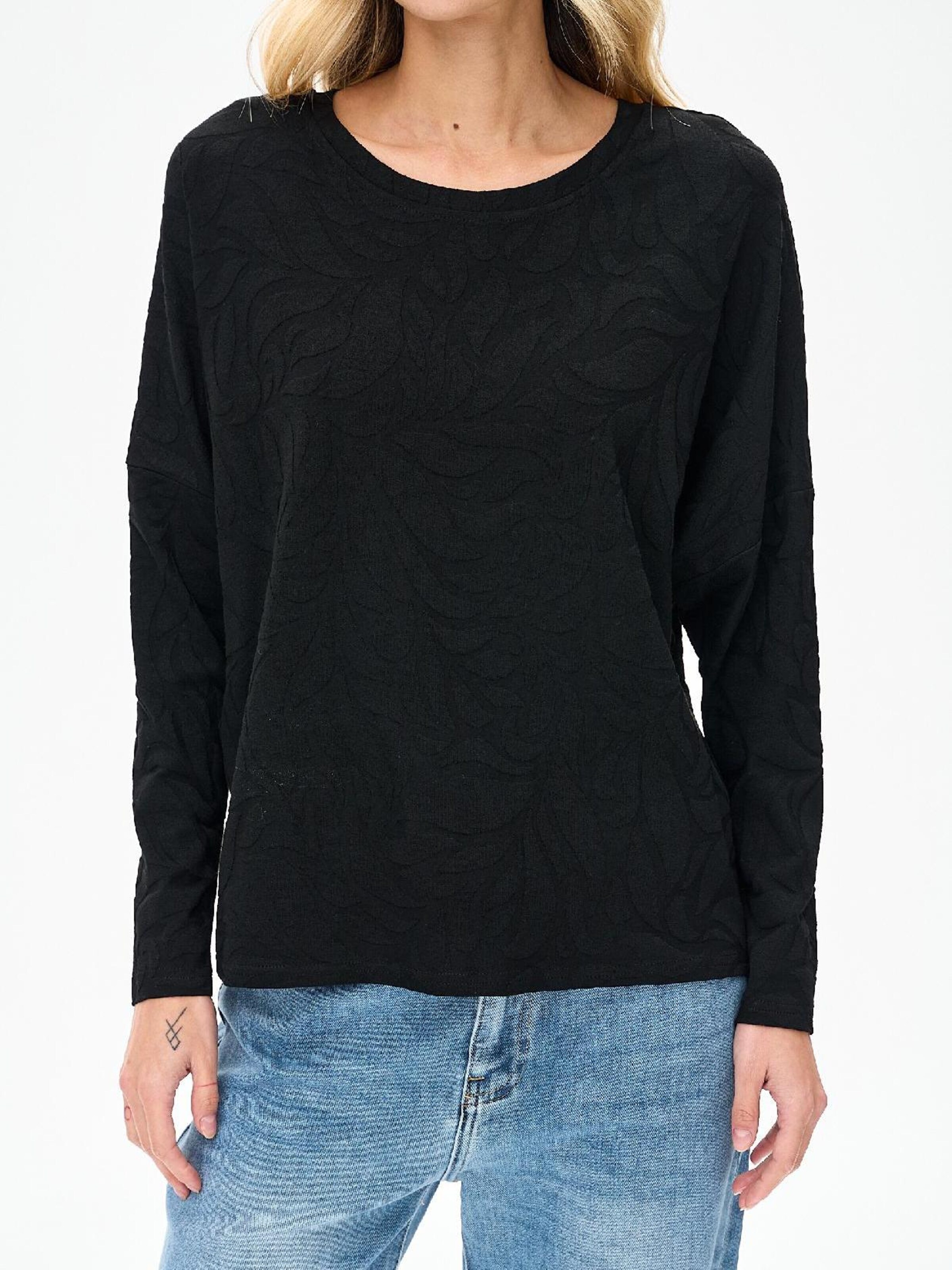 Blue Shadow Blouse in Black
