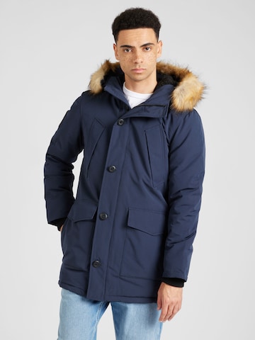 Superdry Winterparka 'EVEREST' in Blauw: voorkant