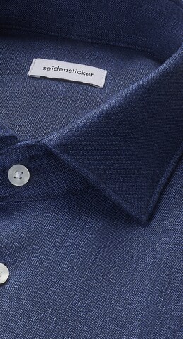 SEIDENSTICKER Comfort fit Business shirt 'SMART LINEN' in Blue