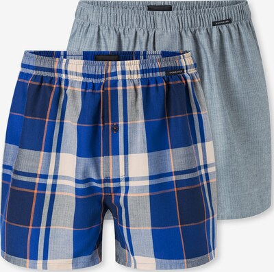 SCHIESSER Boxershorts ' Multipack ' in 4XL in blau / navy / graumeliert / orange / offwhite, Produktansicht