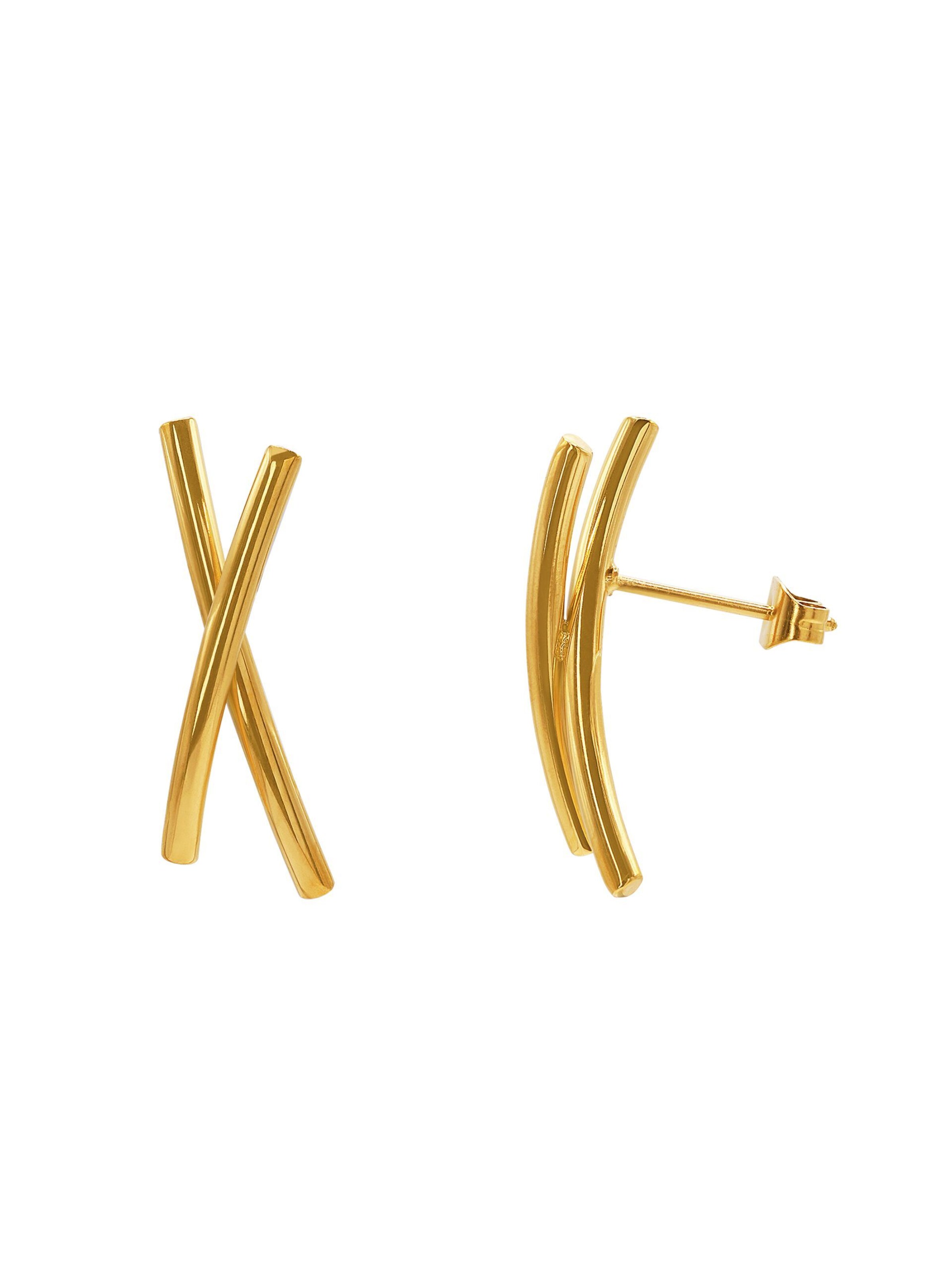 Boucles d'oreilles Heideman en or : devant