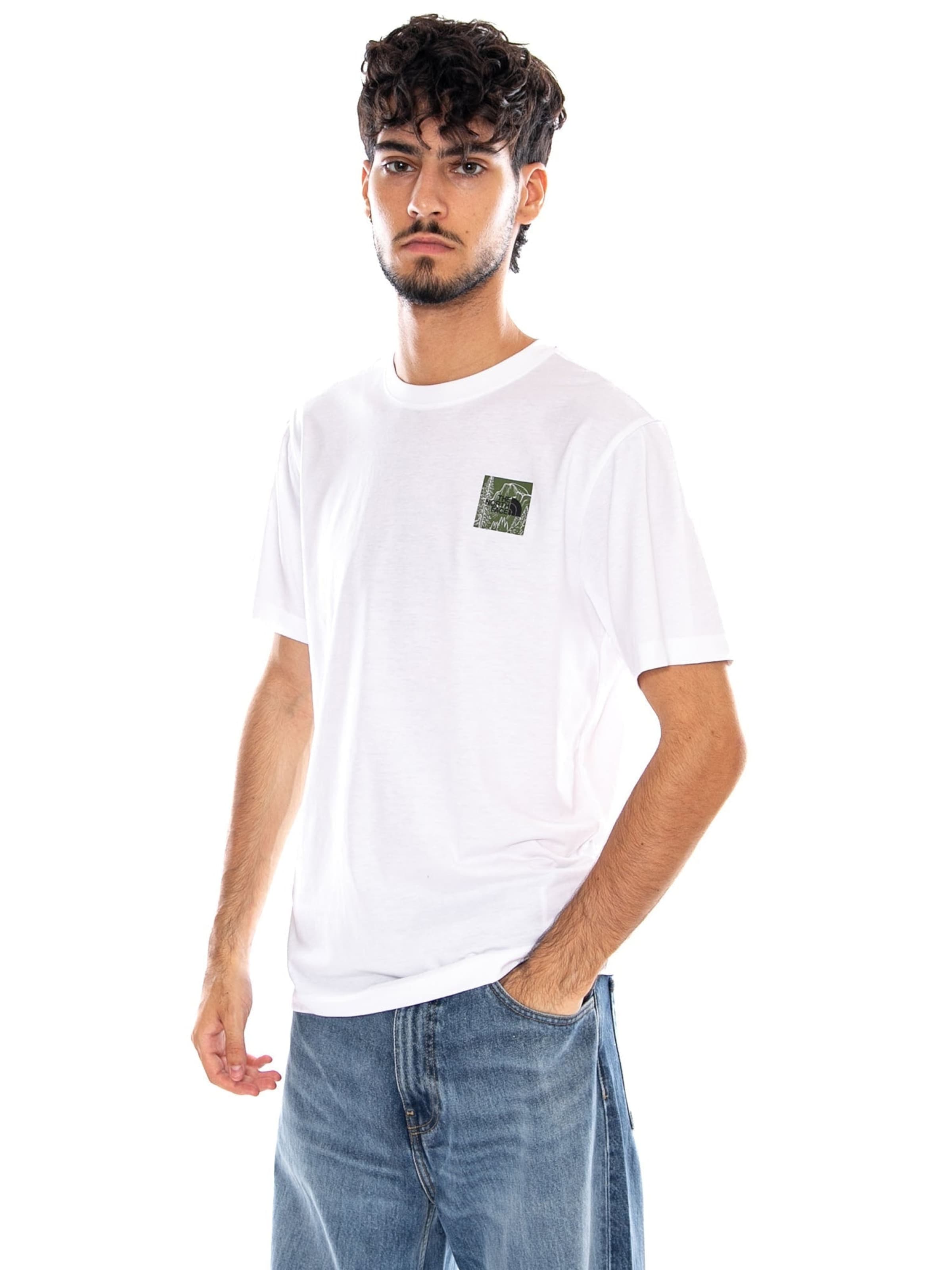 THE NORTH FACE Shirt 'M MONTE REG SS TEE TNF WHITE' in S in de kleur Wit, Productweergave