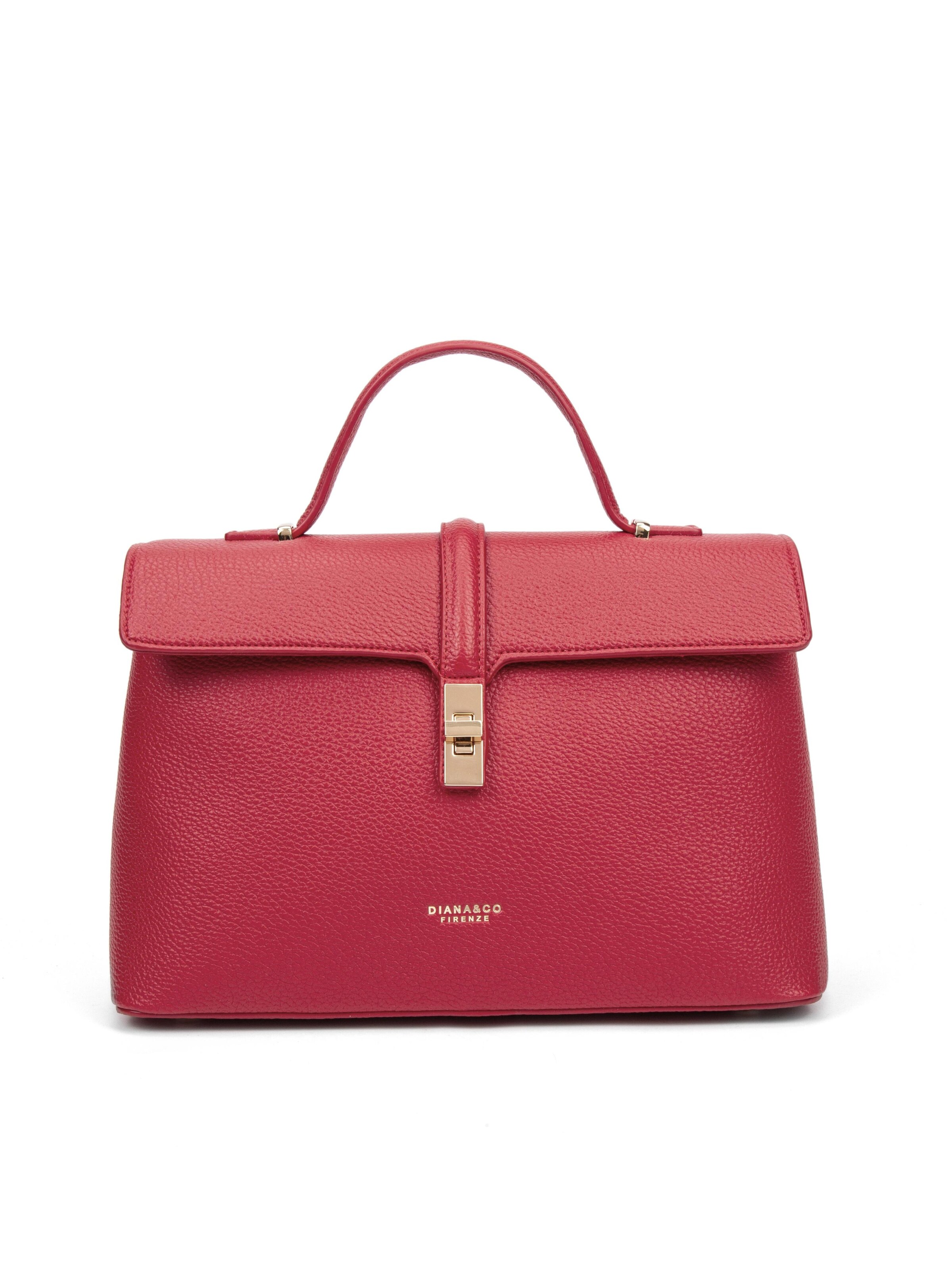 Borsa a mano 'Borsa a Mano Donna Pelle Vegana PU con Girello e Tracolla Rimovibile' di Diana&Co. in rosso: frontale