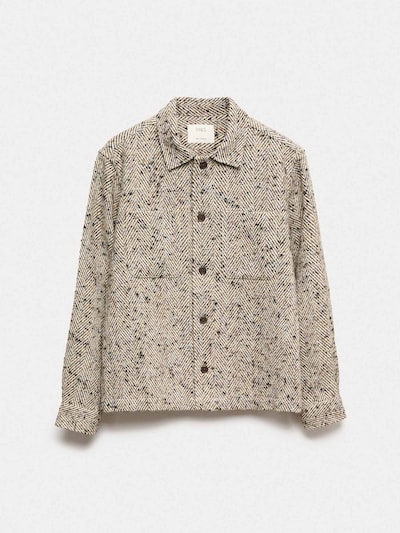 Marks & Spencer Overhemd in de kleur Ecru / Donkerbruin, Productweergave