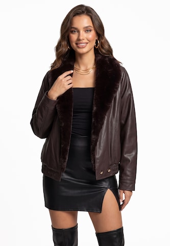 Veste mi-saison faina en marron : devant
