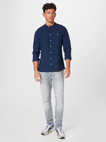 BLEND Slim fit Button Up Shirt 'SEA' in Blue