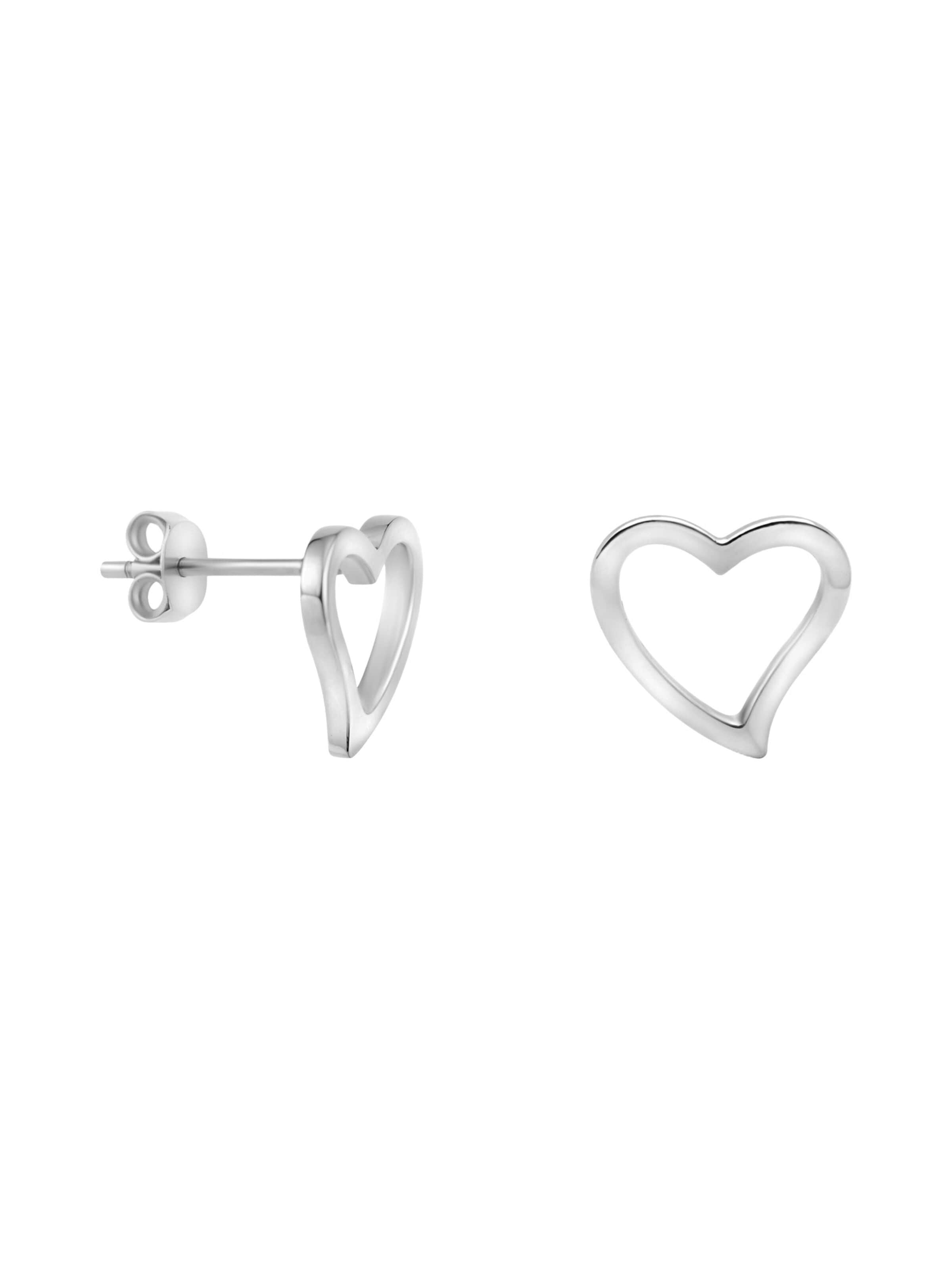 Sofia Milani Earrings 'Heart' in Silver: front