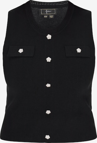 faina Плетен топ в черно: отпред