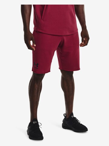 UNDER ARMOUR Regular Workout Pants 'Rival' in Red: front