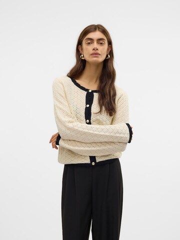 VERO MODA Knit Cardigan 'VMJACKIE' in Beige: front