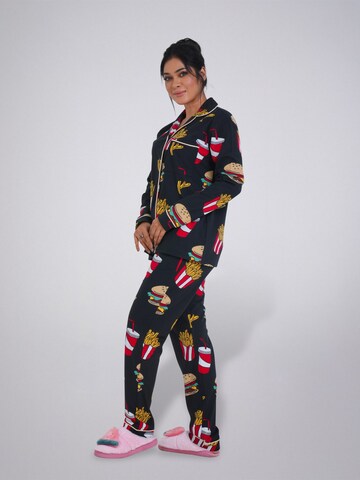LEAFLETIC Pyjama‌‌‌ in Schwarz