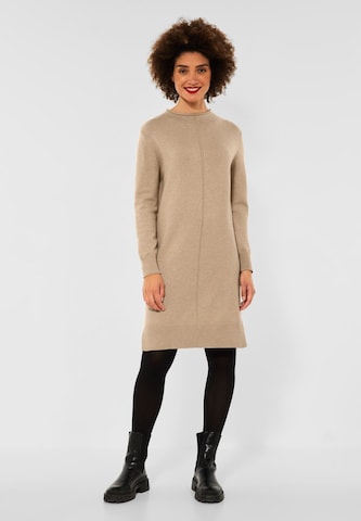STREET ONE Knitted dress in Beige: front