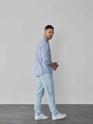 DAN FOX APPAREL Regular Fit Hemd 'Baran' in Blau