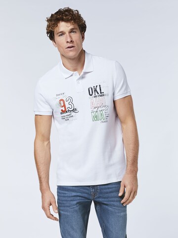 Oklahoma Jeans Shirt ' aus Piqué ' in White: front