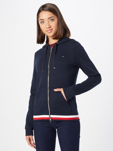 TOMMY HILFIGER - Sudadera con cremallera en azul: frente