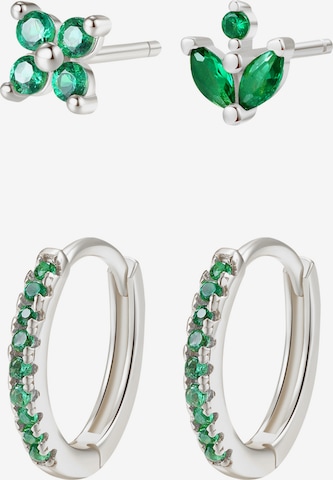 Hey Happiness - Pendientes 'Green Stack' en plata: frente