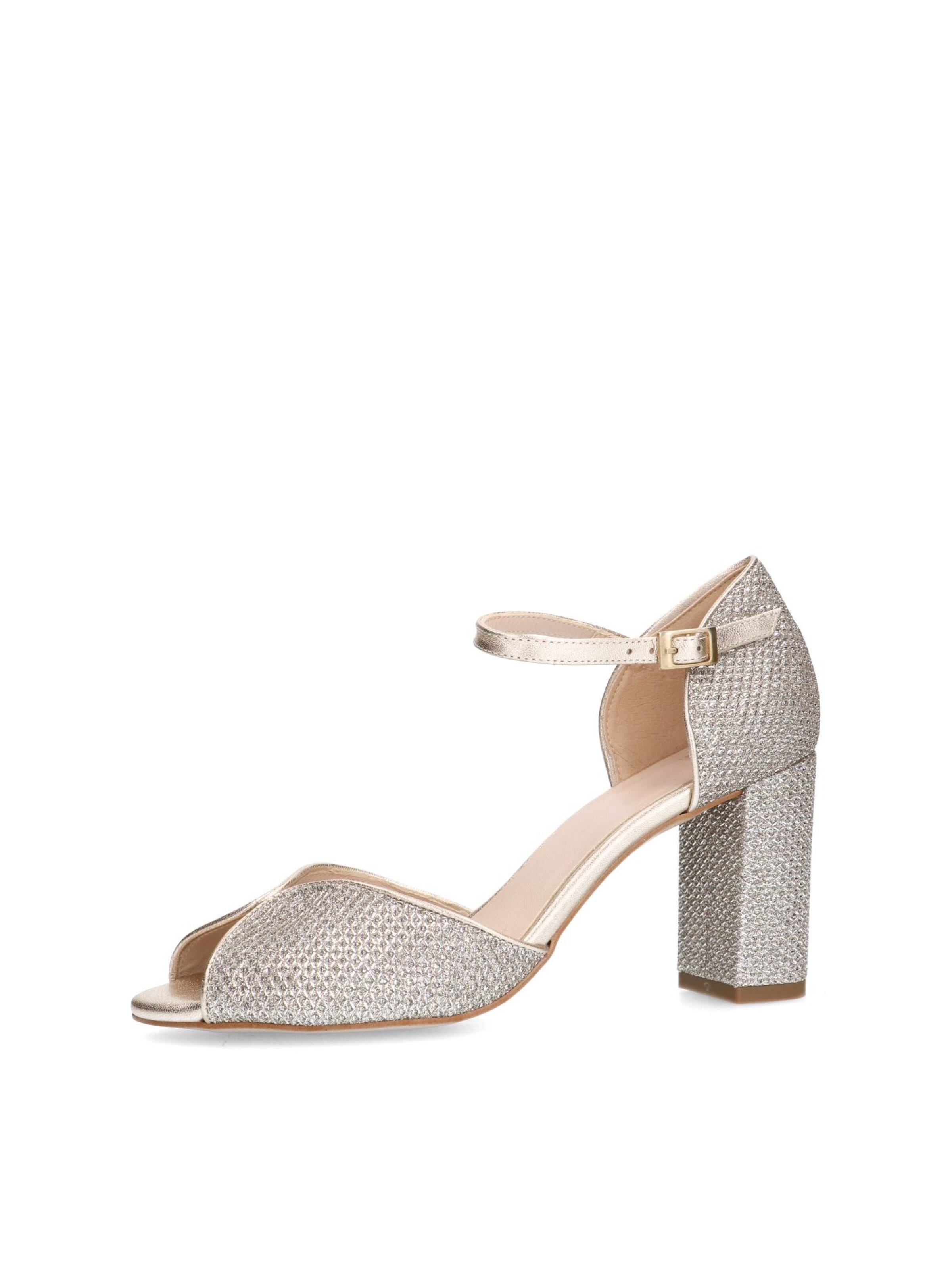 MANFIELD Strap Sandals in Gold: front