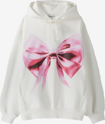 Bershka Sweatshirt in White: front