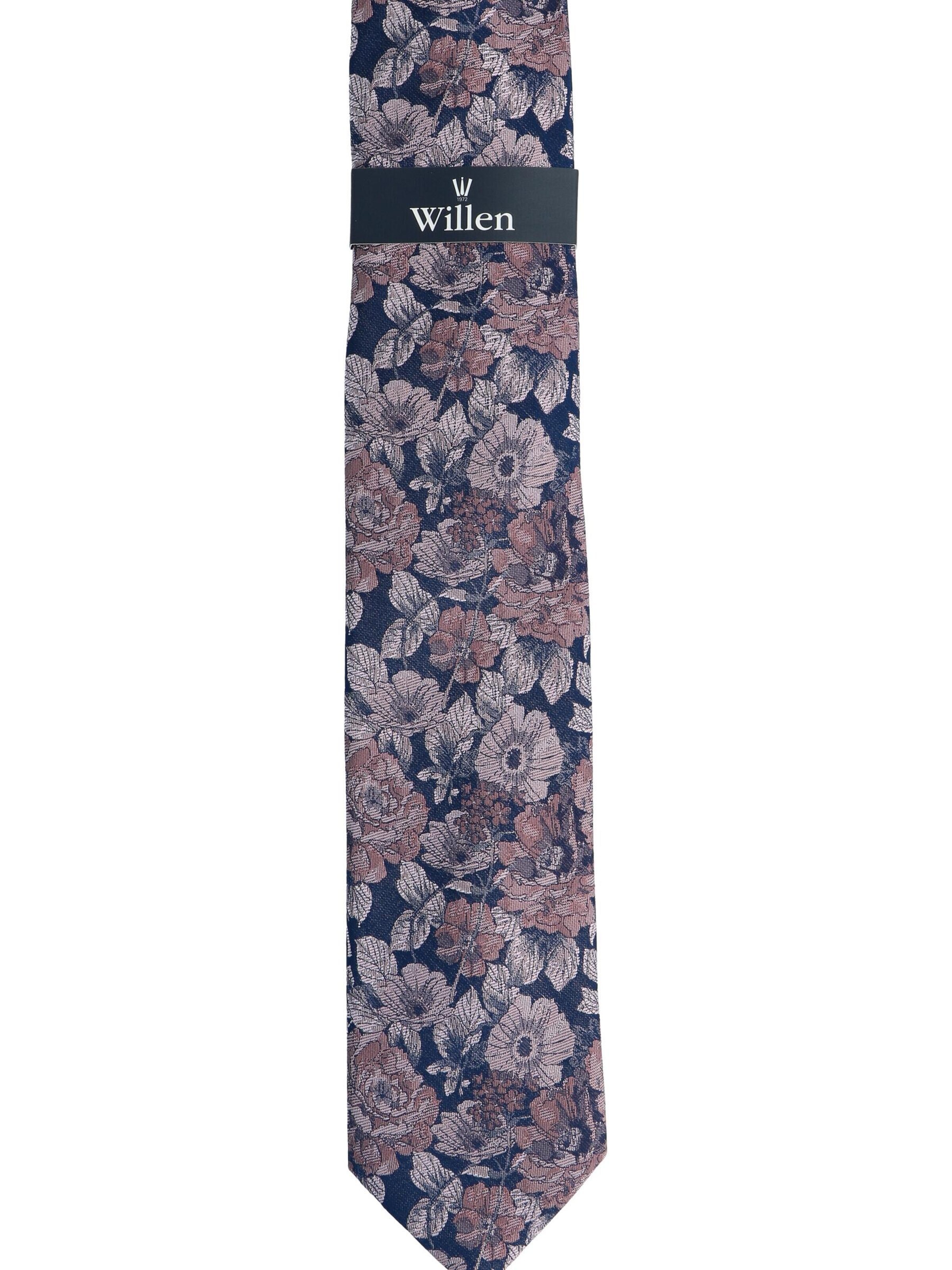 WILLEN Krawatte 'Millefleur Marine'‌‌‌‌‌‌‌‌ in Pink: Vorderseite