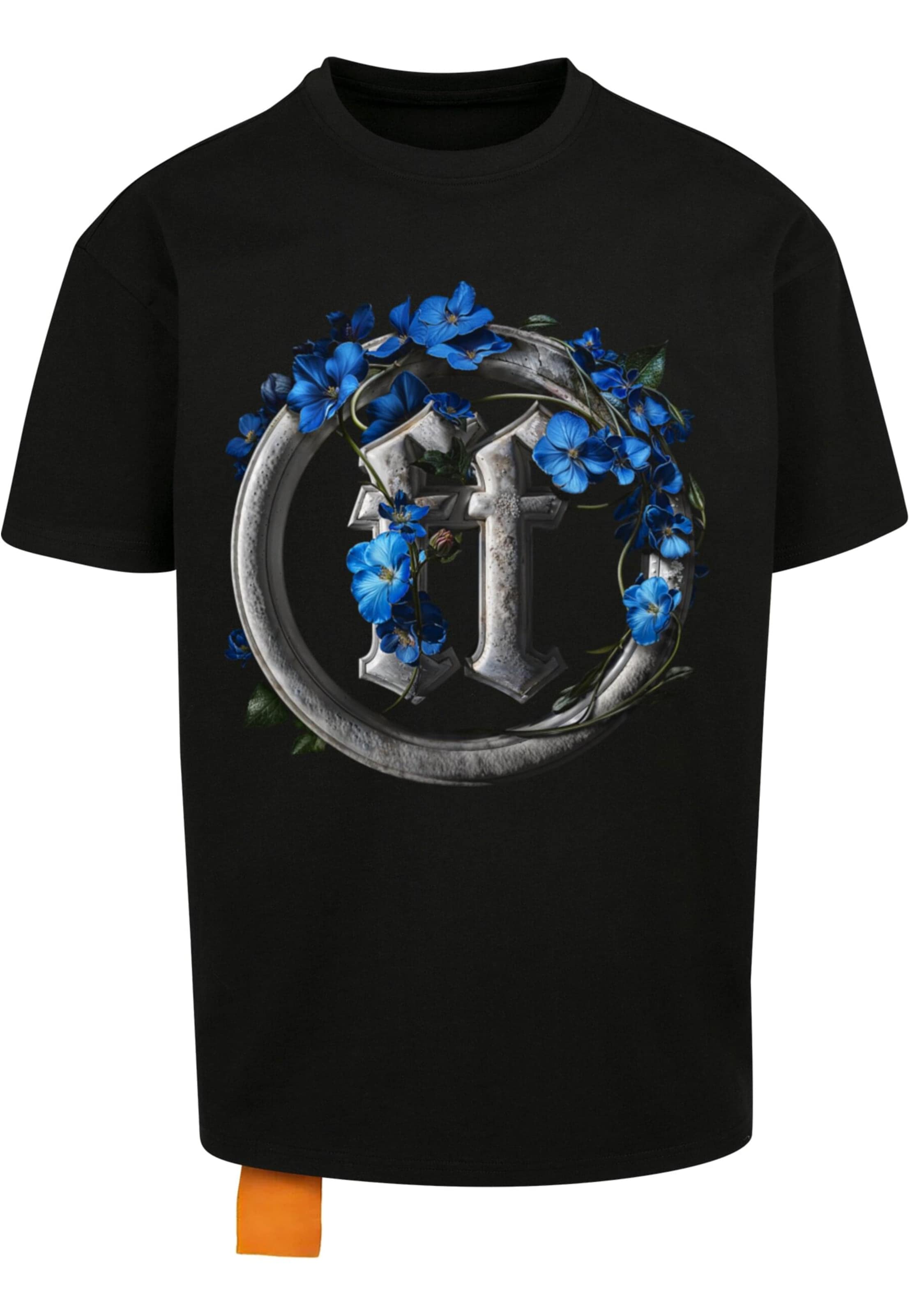 Forgotten Faces Shirt 'Faded Flowers' in Zwart: voorkant