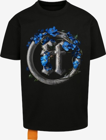 Forgotten Faces Shirt 'Faded Flowers' in Black: front
