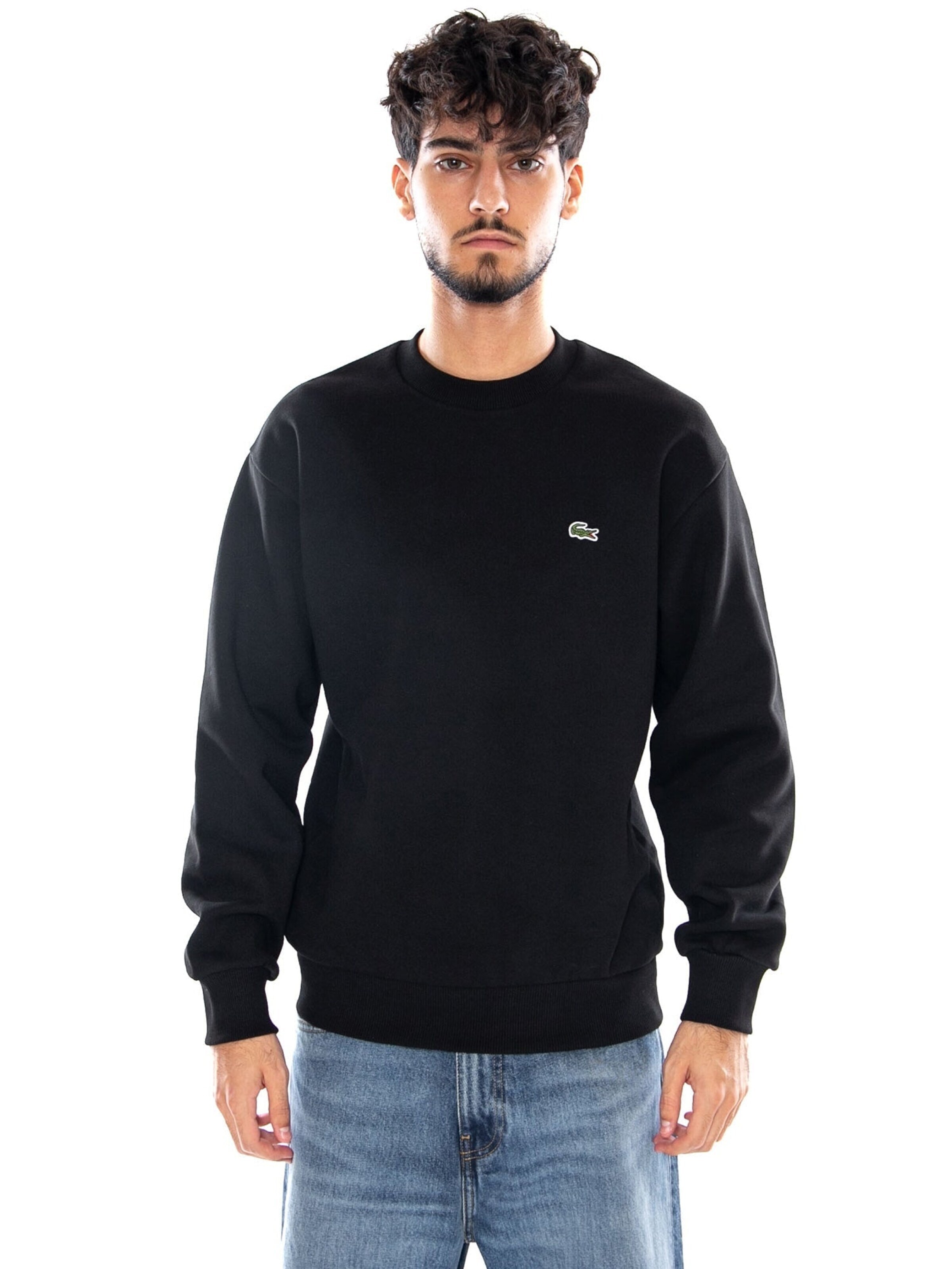 LACOSTE Bluzka sportowa 'SWEATSHIRT BLACK' w kolorze czarny
