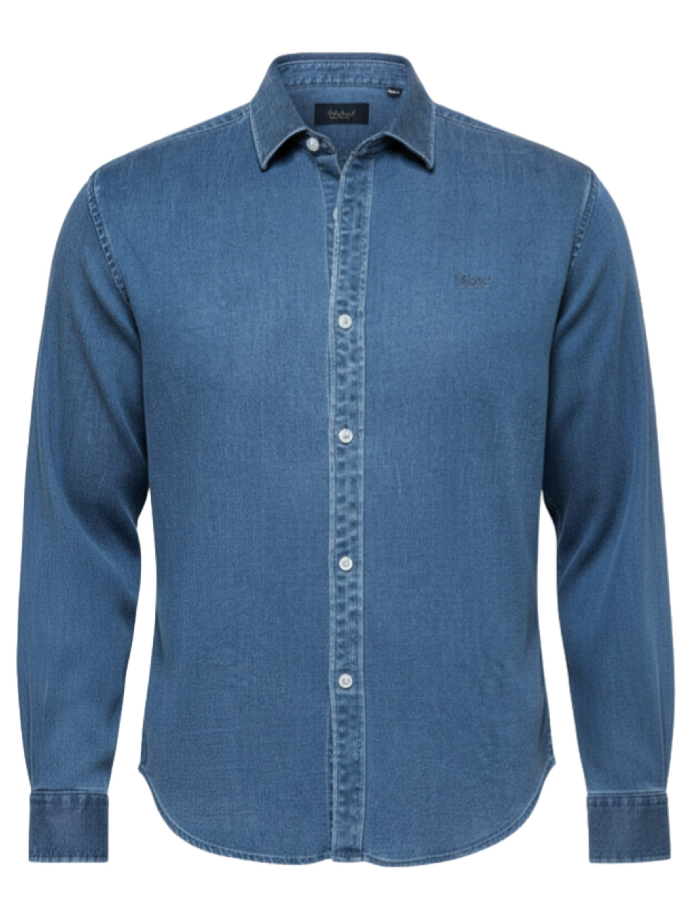 Ombre Regular Fit Hemd‌‌‌‌‌ in Blau: Vorderseite