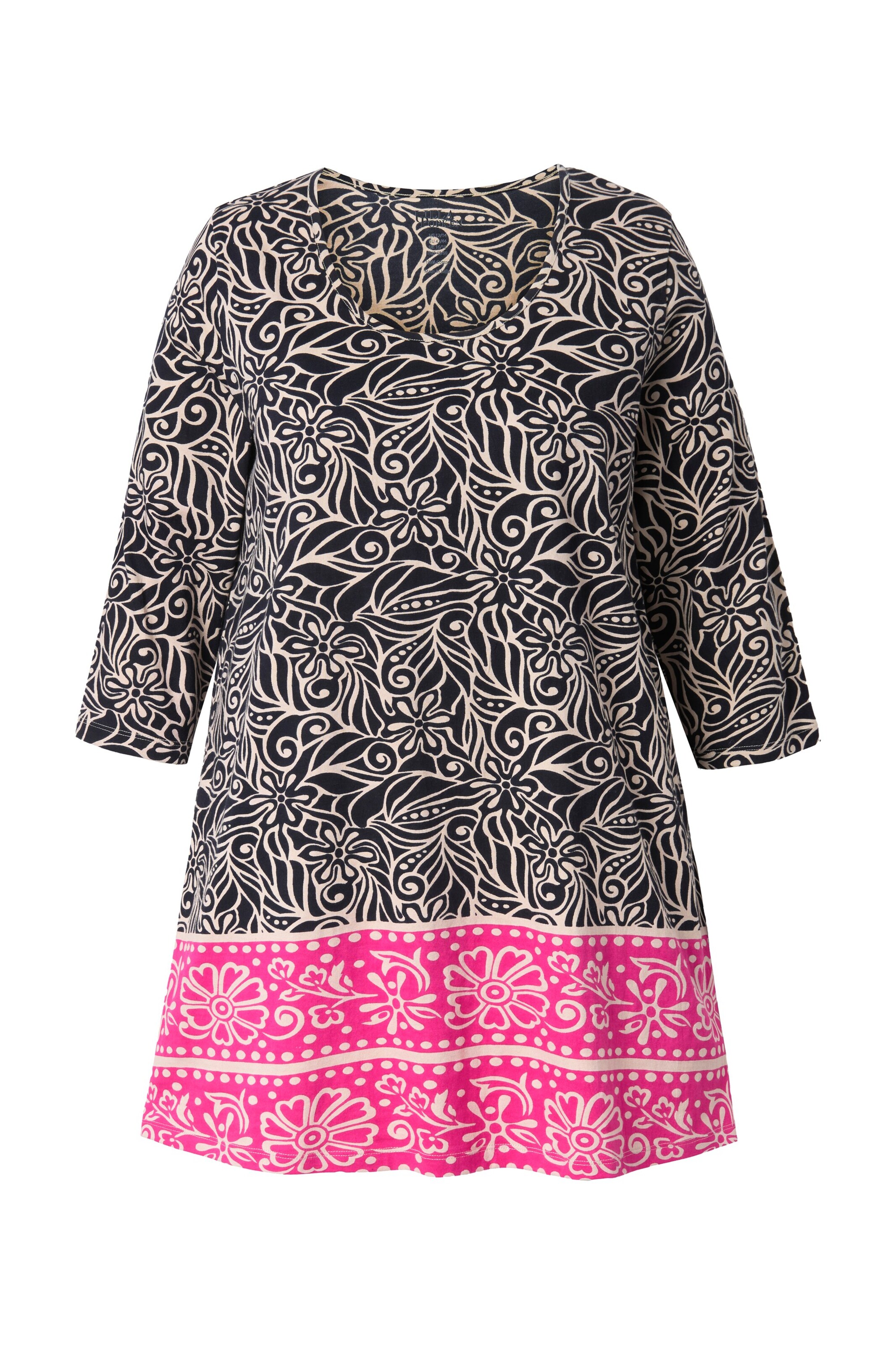 Ulla Popken Shirt in Zwart: voorkant