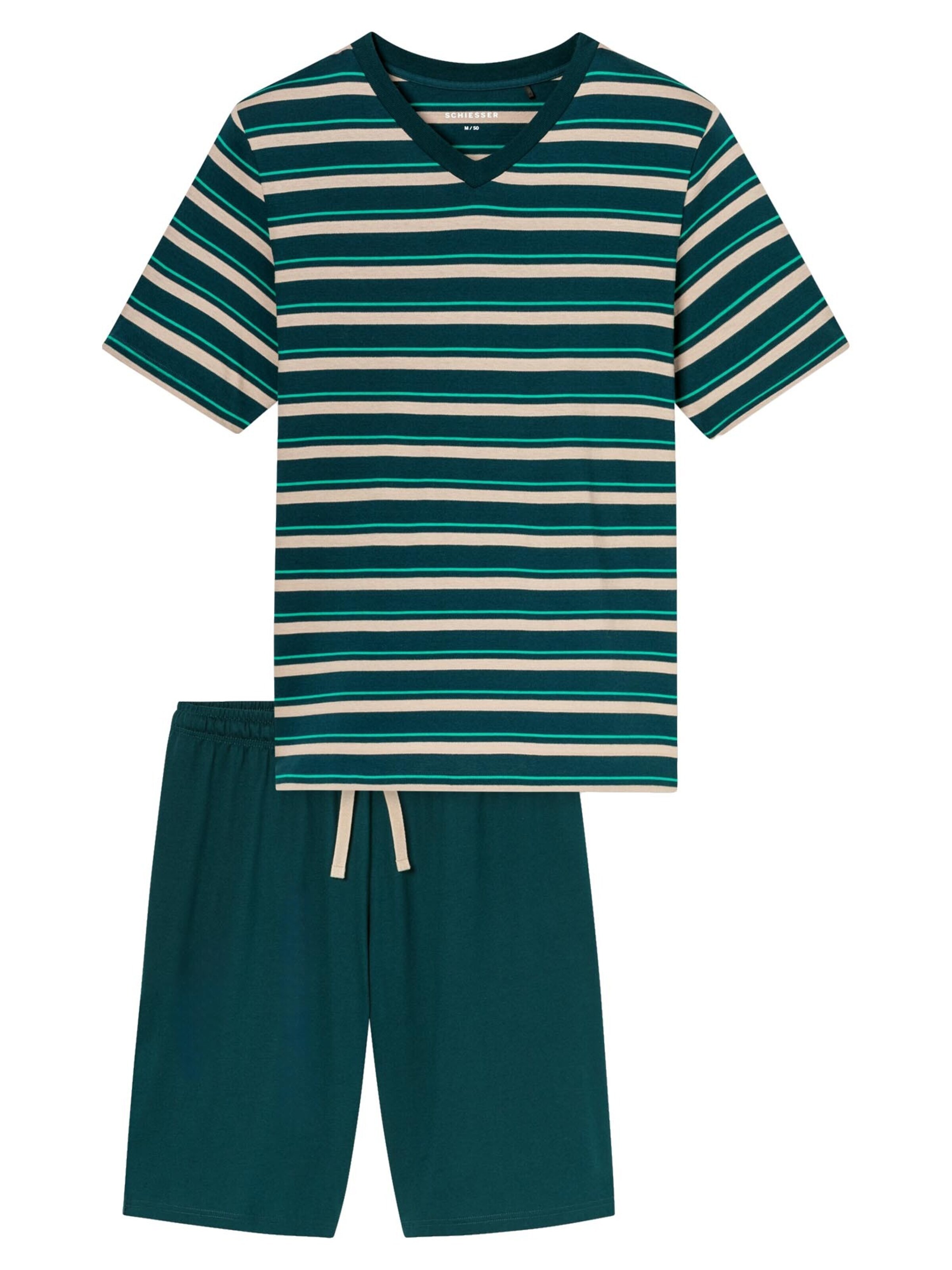 SCHIESSER Pyjama kurz 'Casual Nightwear'‌‌‌‌‌ in M in dunkelgrün, Produktansicht