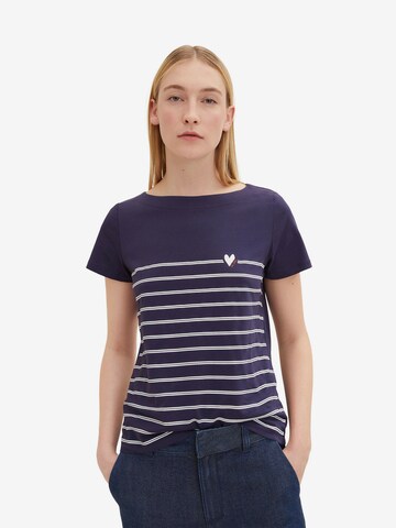 T-shirt TOM TAILOR en bleu : devant